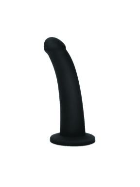 7" Black Curved Silicone Dildo