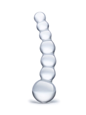 5" Curved Glass Beaded Dildo