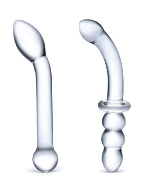 2-Piece G-Spot Pleasure Glass Dildo Set