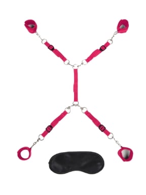 Bed Spreader 7 Piece Under Mattress Restraint - Hot Pink