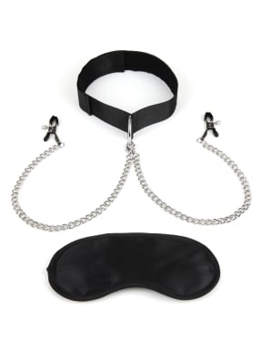 Collar with Chained Adjustable Nipple Clamps