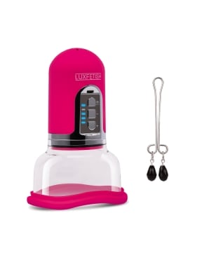 Rechargeable 4-Function Auto Pussy Pump With Clit Clamp