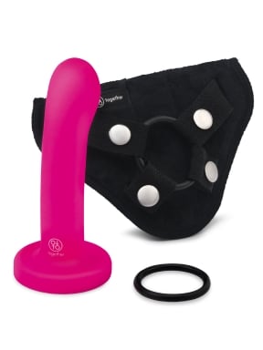 Together Vibes POP 5.5" Silicone Dildo & Harness Set